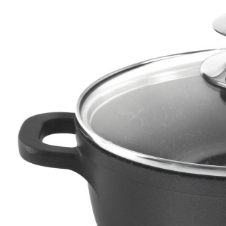 Grupa Orion Sp. z o.o. Garnek Granitowy ze Szklaną Pokrywką Grande 24 cm 4 L