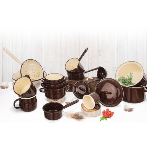 Grupa Orion Sp. z o.o. Rondel Emaliowany BROWN Brązowy Uchwyt 12 cm 600 ml Indukcja ORION