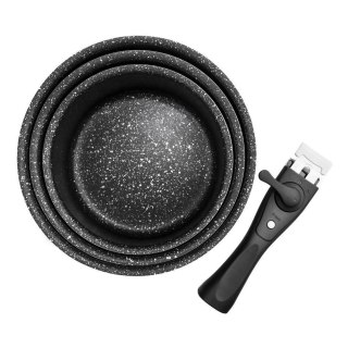 Grupa Orion Sp. z o.o. Zestaw Garnków 4 el. ORION GRANDE Granitowy Odpinany Uchwyt PFLUON