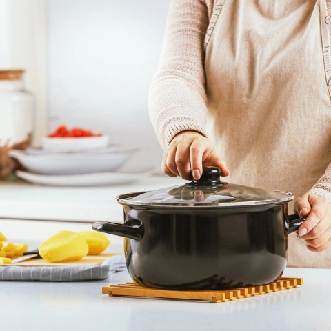 NAVA Garnek do frytek emaliowany z sitkiem i pokrywką 24,5 cm, 4 l