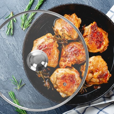 Grupa Orion Sp. z o.o. Pokrywka do Garnka Patelni Rondla z Rantem Szklana Uniwersalna ORION 32 cm