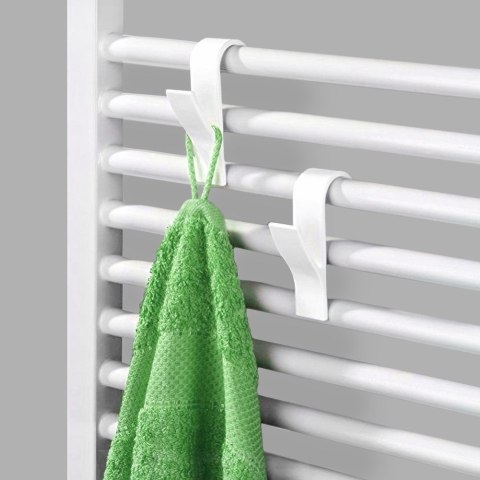 Grupa Orion Sp. z o.o. Haczyk Wieszak VILDE na Kaloryfer 2 szt. Biały Suszenie Ręczników