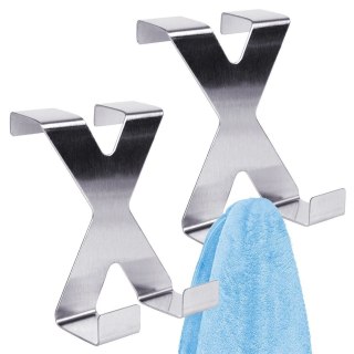 Grupa Orion Sp. z o.o. Wieszak na Drzwi Podwójny 2 szt. VILDE Stal Nierdzewna Bezinwazyjny