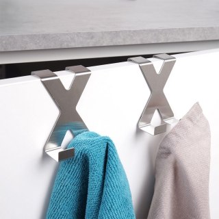 Grupa Orion Sp. z o.o. Wieszak na Drzwi Podwójny 2 szt. VILDE Stal Nierdzewna Bezinwazyjny