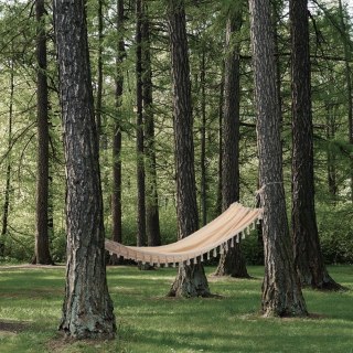 Grupa Orion Sp. z o.o. Hamak Ogrodowy Jednoosobowy Wiszący Boho z Frędzlami PROGARDEN 200 x 100 cm