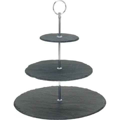 Grupa Orion Sp. z o.o. Patera Kamienna Czarna 3-piętrowa EXCELLENT HOUSEWARE 31 cm