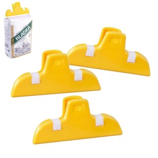 Grupa Orion Sp. z o.o. Klipsy do Torebek ORION Żółte 3 szt. 7,5 cm Tworzywo Kuchnia