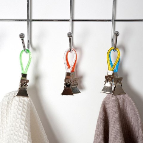 Grupa Orion Sp. z o.o. Klipsy na Ręczniki ORION 5 szt. Metal Tworzywo Mix Kolorów Uniwersalne