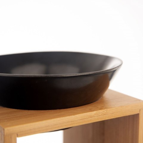 Grupa Orion Sp. z o.o. Elegancki Dekoracyjny Kominek Zapachowy Bambusowy Porcelanowy Czarny 14 cm