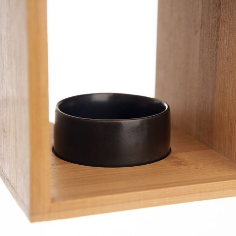 Grupa Orion Sp. z o.o. Elegancki Dekoracyjny Kominek Zapachowy Bambusowy Porcelanowy Czarny 14 cm