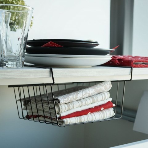 Grupa Orion Sp. z o.o. Koszyk Podwieszany pod Półkę Metalowy Czarny 27,5 x 25 x 14 cm VILDE