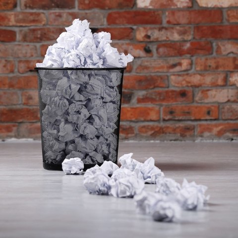 Grupa Orion Sp. z o.o. Kosz na Śmieci Biurowy Metalowy Czarny 26 x 28cm ORION Wytrzymały i Pojemny