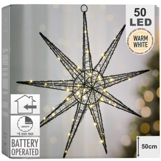 Vilde Gwiazda świecąca czarna 50 LED wisząca 50 cm