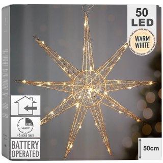 Vilde Gwiazda świecąca złota 50 LED wisząca 50 cm