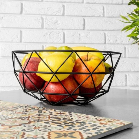 Grupa Orion Sp. z o.o. Koszyk na Owoce Metalowy Czarny ORION RADKA Praktyczny na Co Dzień
