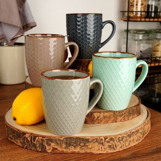 Grupa Orion Sp. z o.o. Kubek ceramiczny do picia kawy herbaty na prezent zestaw komplet kubków 4 sztuki 270 ml