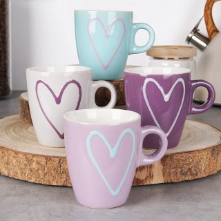 Grupa Orion Sp. z o.o. Zestaw Kubki na Kawę Herbatę Kakao Ceramiczne Serca ORION 210 ml 4 szt.
