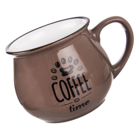 Grupa Orion Sp. z o.o. Kubek ceramiczny z uchem do kawy herbaty brązowy 320 ml