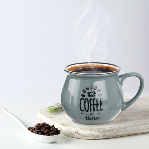 Grupa Orion Sp. z o.o. Kubek ceramiczny z uchem do kawy herbaty szary 320 ml