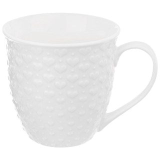 Grupa Orion Sp. z o.o. Kubek do Kawy i Herbaty Duży Ceramiczny 580 ml ORION Biały z Serduszkami