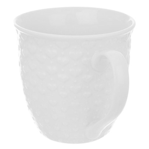 Grupa Orion Sp. z o.o. Kubek do Kawy i Herbaty Duży Ceramiczny 580 ml ORION Biały z Serduszkami