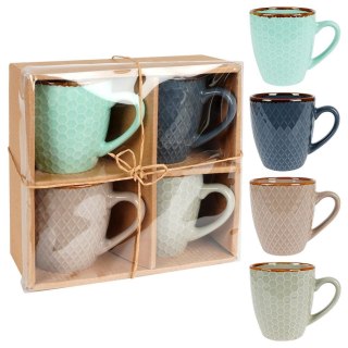 Grupa Orion Sp. z o.o. Zestaw Kubki do Kawy Herbaty Ceramiczne Dekoracyjne ORION 250 ml 4 szt.