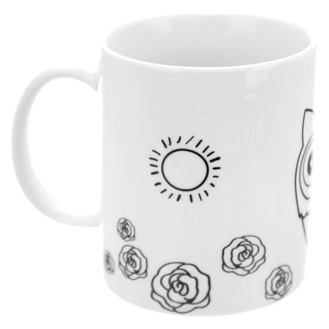 Grupa Orion Sp. z o.o. Kubek do Malowania z Farbkami Porcelanowy Sowy dla Dzieci ORION 330 ml