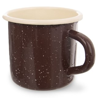 Grupa Orion Sp. z o.o. Kubek Garnuszek Emaliowany Stalowy Tradycyjny Retro Brązowy ORION 400 ml