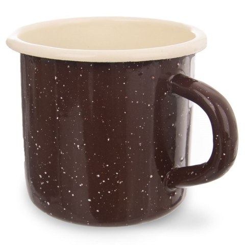Grupa Orion Sp. z o.o. Kubek Garnuszek Emaliowany Stalowy Tradycyjny Retro Brązowy ORION 400 ml