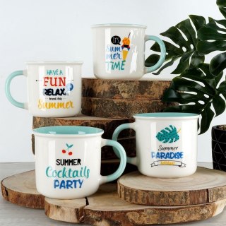 VLACHOS BROS S.A IMPORTS (NAVA),Valantis Vlachos Kubek Porcelanowy 380 ml NAVA It's Summer Time Miętowy Uchwyt