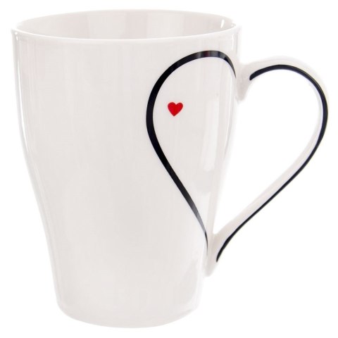 Grupa Orion Sp. z o.o. Kubek Porcelanowy 380 ml ORION Serce Biały Dekor do Zmywarki Mikrofalówki