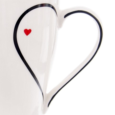 Grupa Orion Sp. z o.o. Kubek Porcelanowy 380 ml ORION Serce Biały Dekor do Zmywarki Mikrofalówki