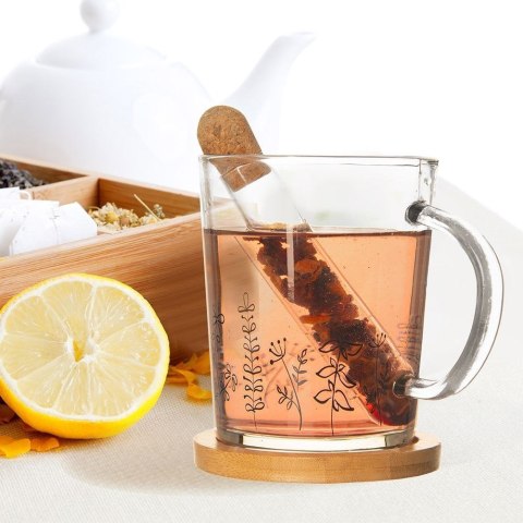 Grupa Orion Sp. z o.o. Kubek do Herbaty Kawy z Zaparzaczem Podstawką Szklany Solidny ORION 400 ml