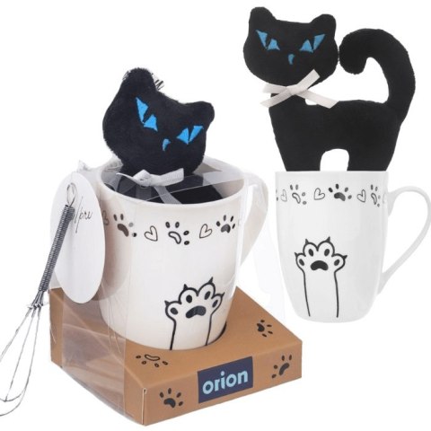 Grupa Orion Sp. z o.o. Prezent na Urodziny Ceramiczny Kubek do Kawy Herbaty Kakao Miś Kotek 350 ml