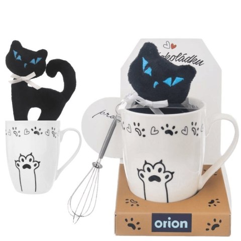 Grupa Orion Sp. z o.o. Prezent na Urodziny Ceramiczny Kubek do Kawy Herbaty Kakao Miś Kotek 350 ml