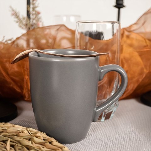 Grupa Orion Sp. z o.o. Kubek Ceramiczny Szary 350 ml ORION Klasyczny Dekoracyjny do Zmywarki