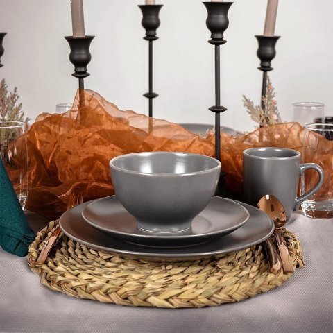 Grupa Orion Sp. z o.o. Kubek Ceramiczny Szary 350 ml ORION Klasyczny Dekoracyjny do Zmywarki