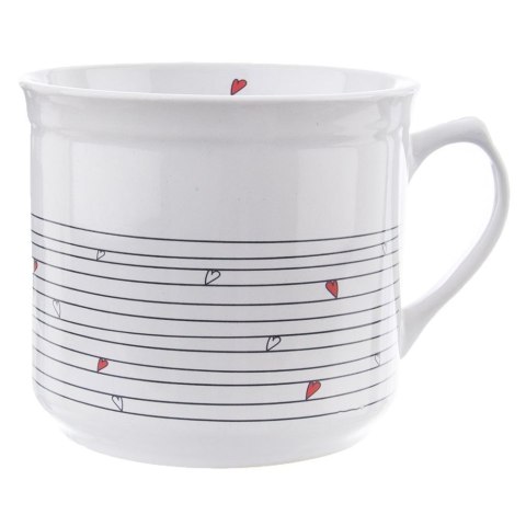 Grupa Orion Sp. z o.o. Kubek z Woreczkiem na Herbatę Zioła Ceramiczny Biały Serce ORION 700 ml