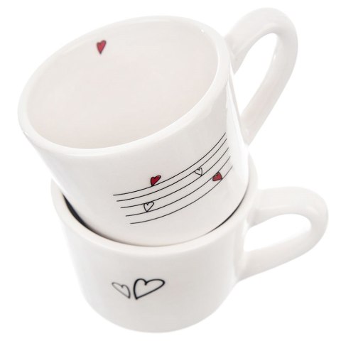 Grupa Orion Sp. z o.o. Zestaw Kubki do Kawy Herbaty Ceramiczne Serce Solidne 2 szt. ORION 210 ml