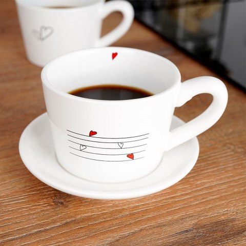 Grupa Orion Sp. z o.o. Zestaw Kubki do Kawy Herbaty Ceramiczne Serce Solidne 2 szt. ORION 210 ml