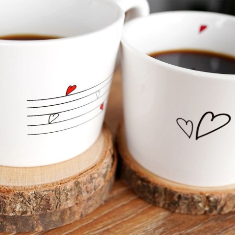 Grupa Orion Sp. z o.o. Zestaw Kubki do Kawy Herbaty Ceramiczne Serce Solidne 2 szt. ORION 210 ml