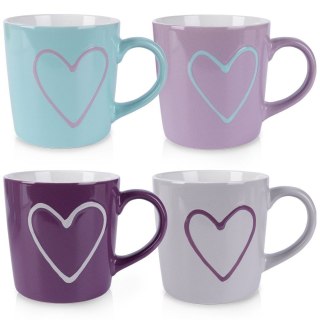 Grupa Orion Sp. z o.o. Kubki Ceramiczne 600 ml 4 Szt. ORION Serce Kolorowe Duże