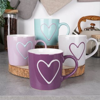 Grupa Orion Sp. z o.o. Kubki Ceramiczne 600 ml 4 Szt. ORION Serce Kolorowe Duże