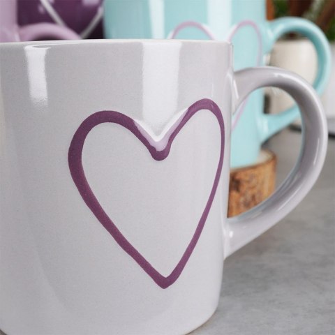 Grupa Orion Sp. z o.o. Kubki Ceramiczne 600 ml 4 Szt. ORION Serce Kolorowe Duże