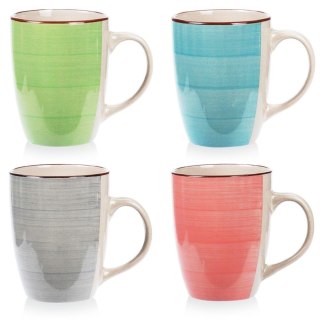 Grupa Orion Sp. z o.o. Kubki z uchem do picia kawy herbaty ceramiczne zestaw 4 szt. 350 ml
