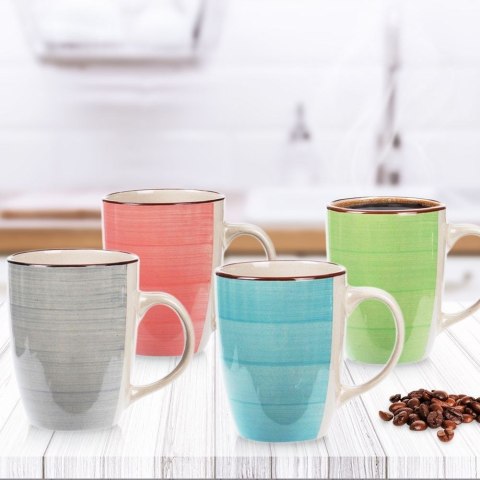 Grupa Orion Sp. z o.o. Kubki z uchem do picia kawy herbaty ceramiczne zestaw 4 szt. 350 ml