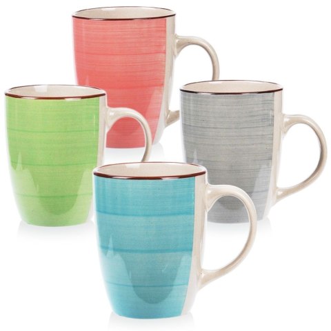 Grupa Orion Sp. z o.o. Kubki z uchem do picia kawy herbaty ceramiczne zestaw 4 szt. 350 ml
