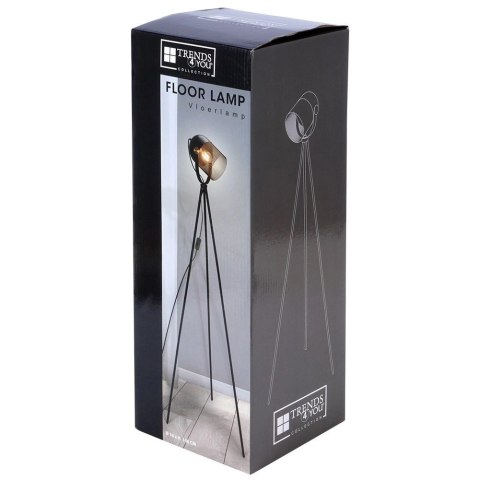 Trends4You Lampa podłogowa metalowa czarna 148 cm