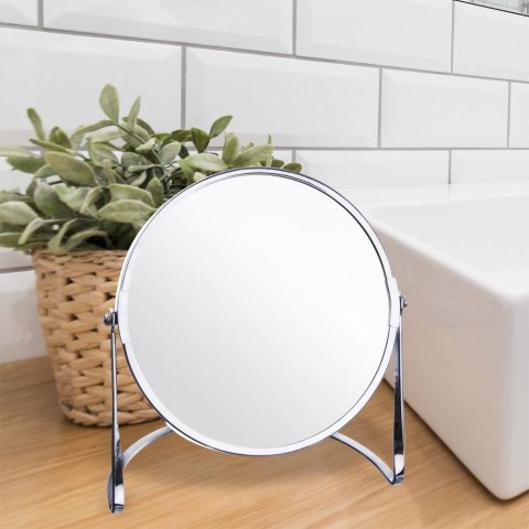 Grupa Orion Sp. z o.o. Lusterko Kosmetyczne do Makijażu na Stojaku Dwustronne Solidne ORION 17 cm