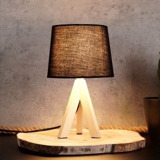 Grupa Orion Sp. z o.o. Lampa Stołowa Biurowa Drewniana Czarna Dekoracyjna Ambiance 30 cm